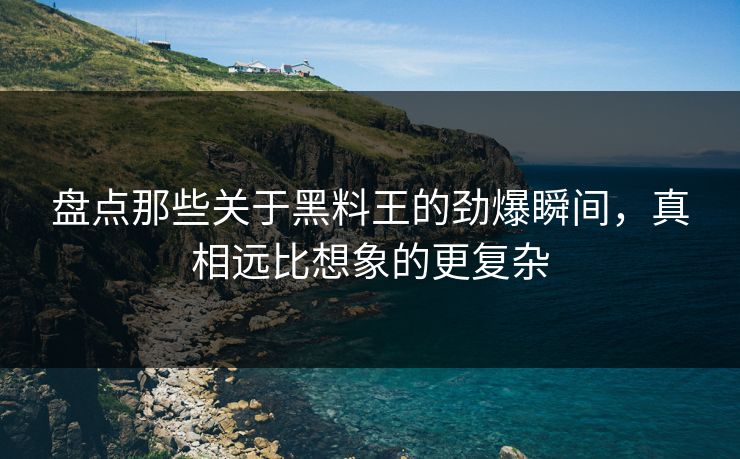 盘点那些关于黑料王的劲爆瞬间，真相远比想象的更复杂