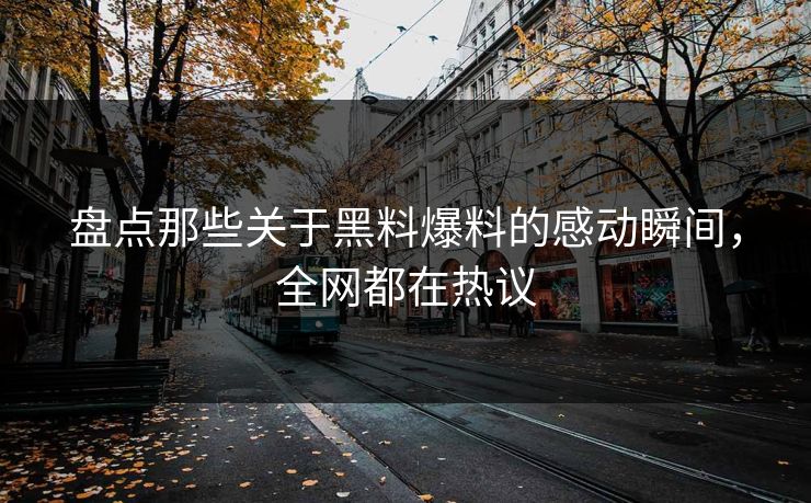 盘点那些关于黑料爆料的感动瞬间，全网都在热议
