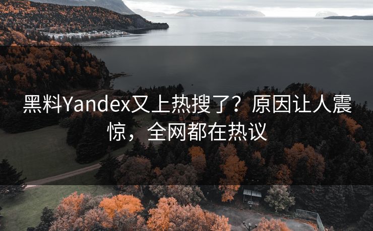 黑料Yandex又上热搜了？原因让人震惊，全网都在热议