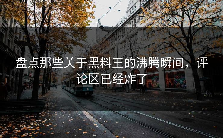 盘点那些关于黑料王的沸腾瞬间，评论区已经炸了