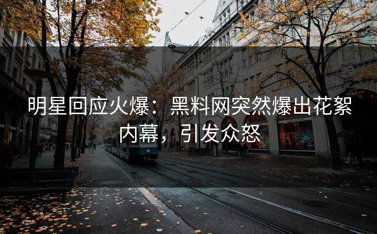 明星回应火爆：黑料网突然爆出花絮内幕，引发众怒