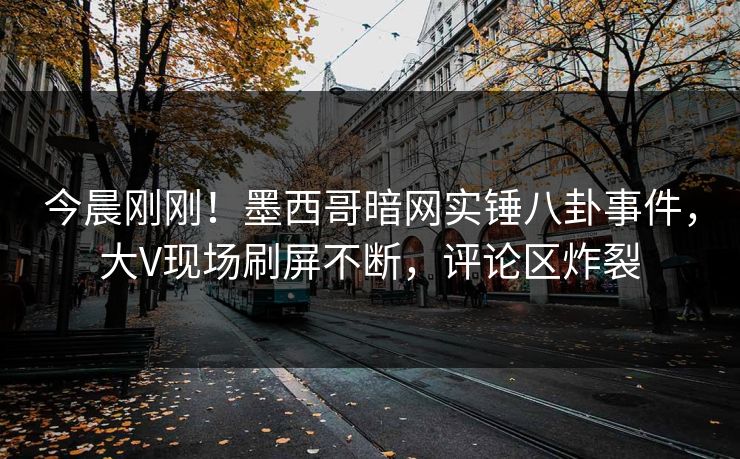 今晨刚刚！墨西哥暗网实锤八卦事件，大V现场刷屏不断，评论区炸裂